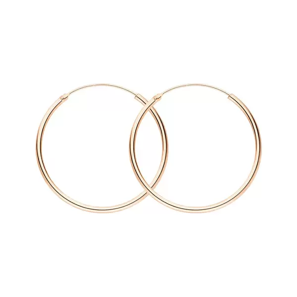 Leaf Jewelry Creole Rund L, 40mm, 14 K Rosegold Tiefpreis