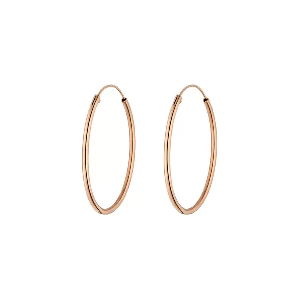 Leaf Jewelry Creole Rund L, 40mm, 14 K Rosegold Tiefpreis