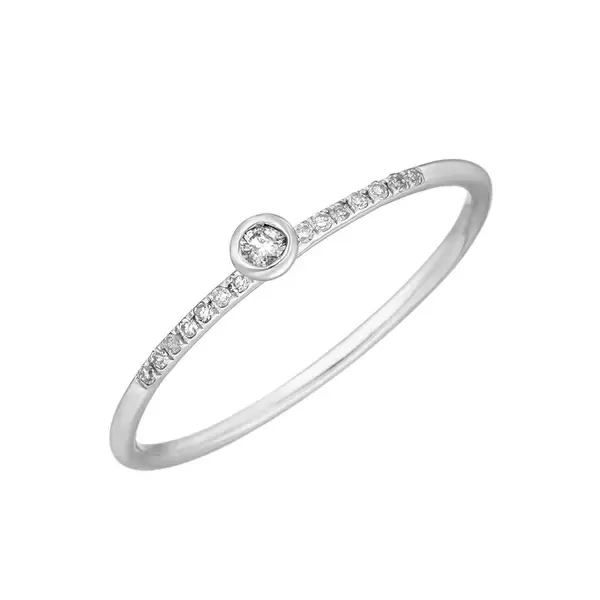 Leaf Jewelry Ring Petite, White Diamond, 14 K Weißgold Super Sparpreis