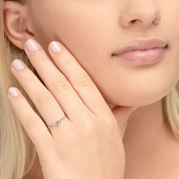 Leaf Jewelry Ring Petite, White Diamond, 14 K Weißgold Super Sparpreis