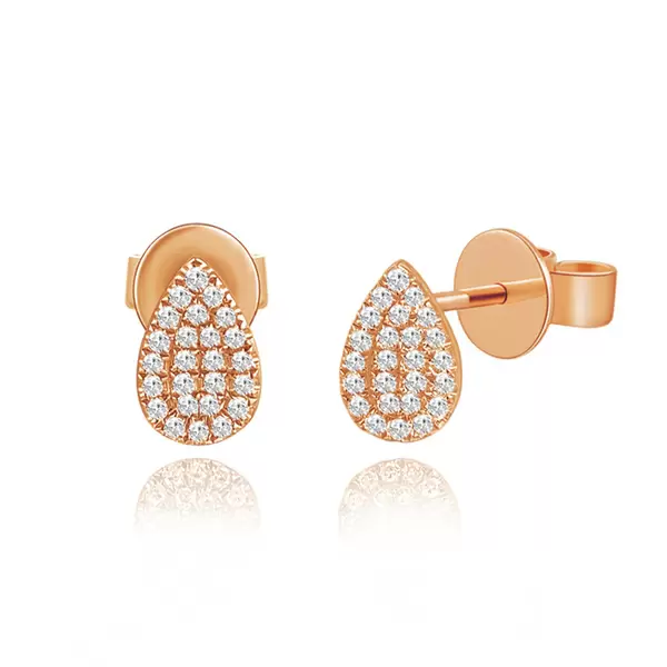 Leaf Jewelry Ohrstecker Drops mit Diamanten, 18 K Roségold Wochenangebot