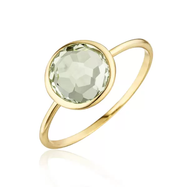 Leaf Jewelry Ring Grüner Amethyst, 14 K Gelbgold, JETZT KAUFEN