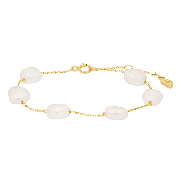 Leaf Jewelry Armkette Barock Pearls, 14K Gelbgold Letzter Tag
