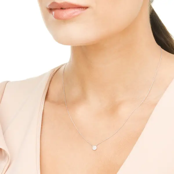 Leaf Jewelry Halskette Pavé mit Diamanten, 18 K Weissgold Bis zu 55% Rabatt