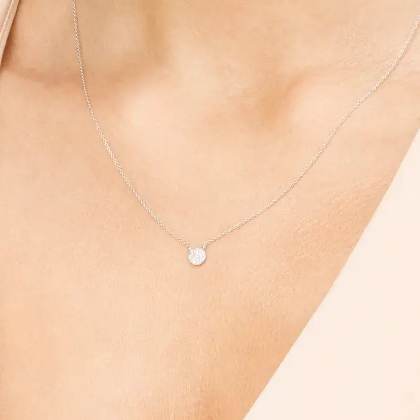 Leaf Jewelry Halskette Pavé mit Diamanten, 18 K Weissgold Bis zu 55% Rabatt