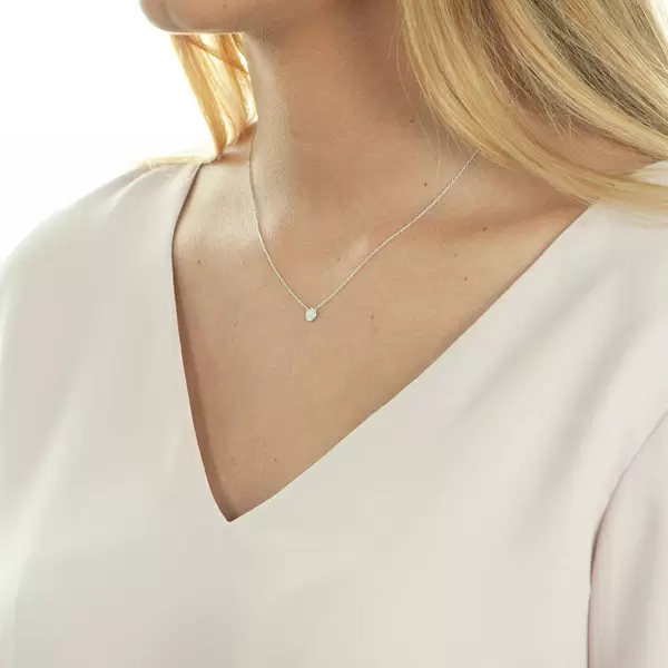 Leaf Jewelry Halskette Pavé mit Diamanten, 18 K Weissgold Bis zu 55% Rabatt