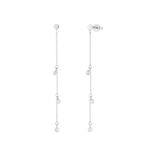 Leaf Jewelry Ohrringe Pure Chain mit Diamanten, 18 K Weissgold 50% Rabatt mit kostenlosem Versand