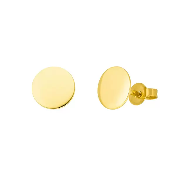 Leaf Jewelry Ohrstecker Disc 8 mm, 14 K Gelbgold Kostenloser Versand international