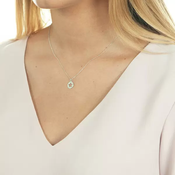 Leaf Jewelry Halskette Star, 14K Weissgold Begrenzt auf 3 Tage