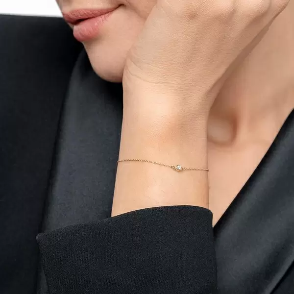 Leaf Jewelry Armkette "my first diamond", 14 K Gelbgold Black Friday Preise