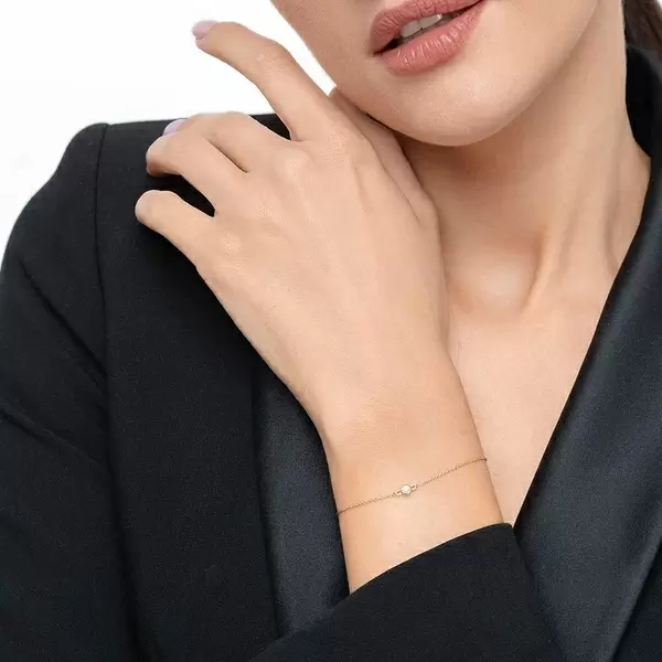 Leaf Jewelry Armkette "my first diamond", 14 K Gelbgold Black Friday Preise