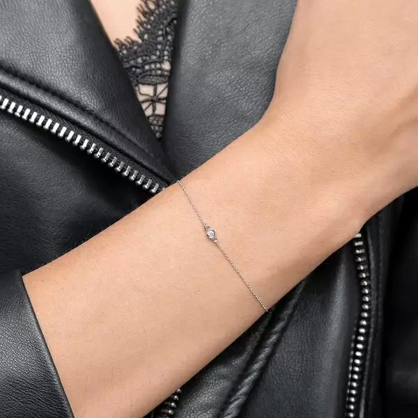 Leaf Jewelry Armkette "my first diamond", 14 K Weißgold Im Verkauf