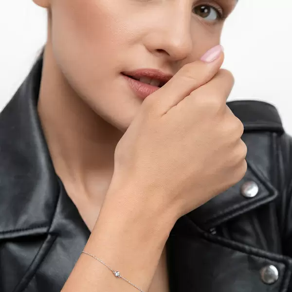 Leaf Jewelry Armkette "my first diamond", 14 K Weißgold Im Verkauf