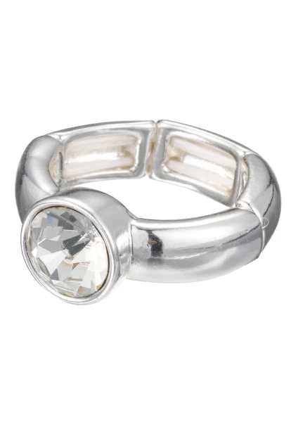 Leslii Ring silber mit rundem Kristall VIP-Rabatte