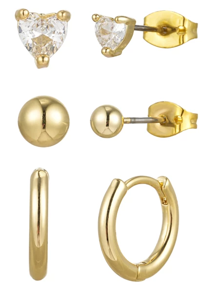 Leslii Ohrring Set gold Herz-Kristall Letzte 2 Tage