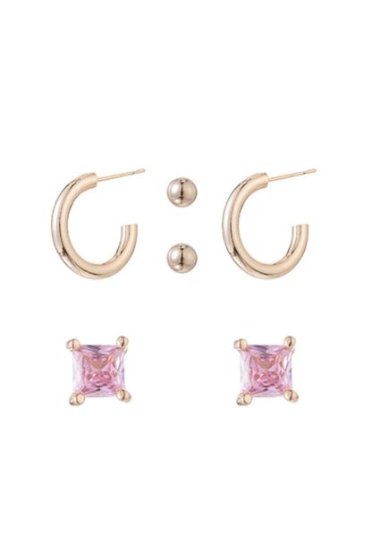 Leslii Ohrring Set Rosa Gold Bis zu 60% Rabatt