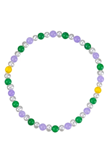 Leslii Armband Steinkugeln in Grün Lila Nur für heute