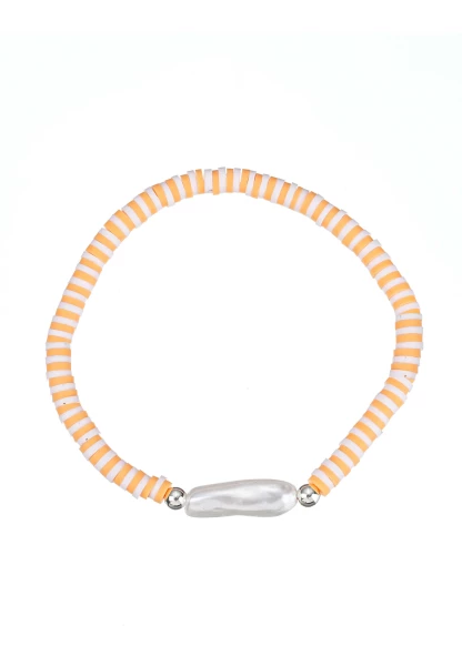 Leslii Armband Perle in Orange Weiß Bis zu 55% Rabatt