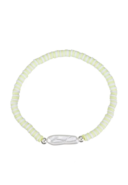 Leslii Armband Perle in Weiß Gelb Discount Store für neue Produkte