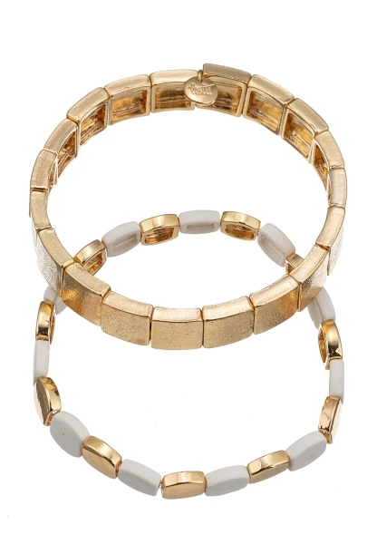 Leslii Armband Set Square | Gold Versandkostenfrei