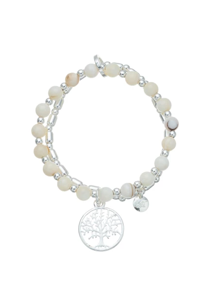 Leslii Armband Lebensbaum Kugeln Silber Vatertagsangebot