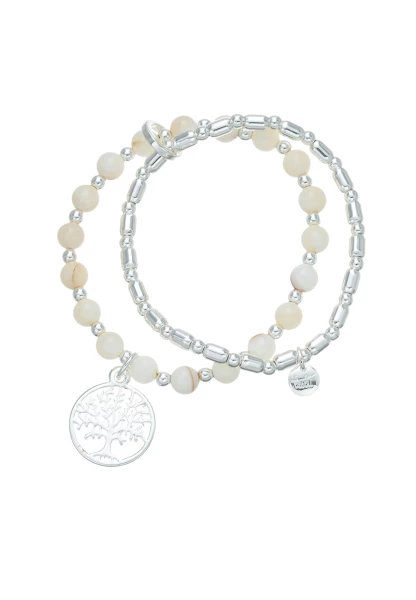 Leslii Armband Lebensbaum Kugeln Silber Vatertagsangebot
