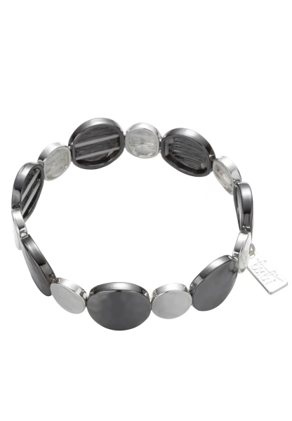 Leslii Armband Round Look in Silber Schwarz Blitzangebot