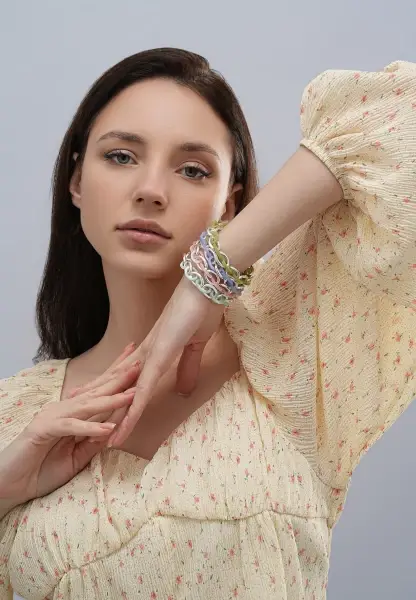 Leslii Stretch Glieder Armband Lila Sonderangebote