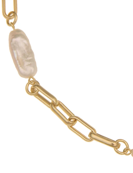 Leslii Kurze Halskette Premium Perlen Gold Weiß Neueste Stile