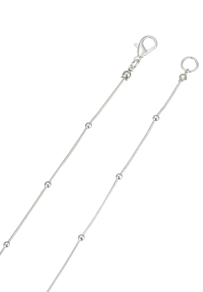 Leslii Lange Halskette Glasstein Silber Weiß Letzte 2 Tage