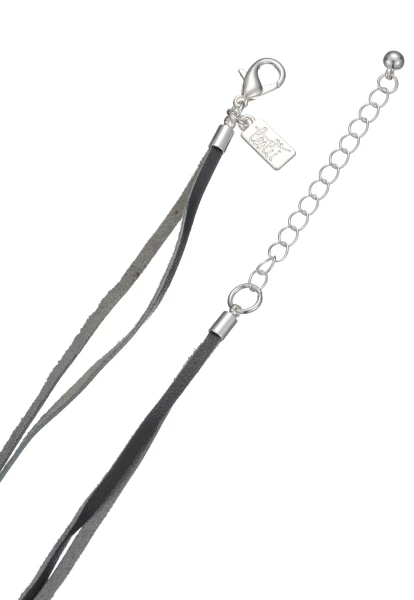 Leslii Lange Halskette Herz in Silber Grau Discount Store für neue Produkte