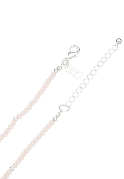 Leslii Lange Halskette Steine in Rosa 50% Rabatt mit kostenlosem Versand