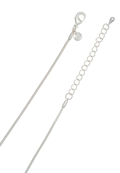 Leslii Lange Halskette Matt Oval Silber Schwarz Kostenloser Versand international