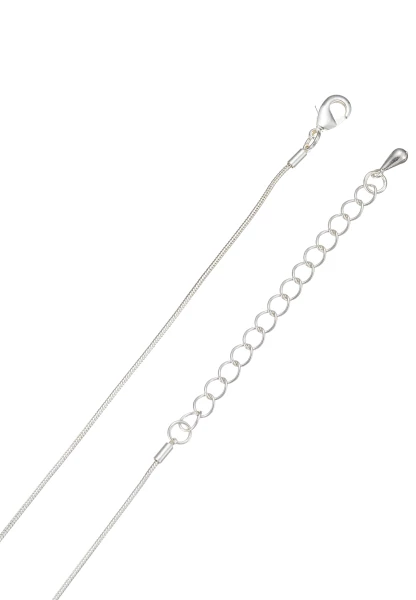 Leslii Lange Kette Tropfen in Silber Weiß Black Friday Preise
