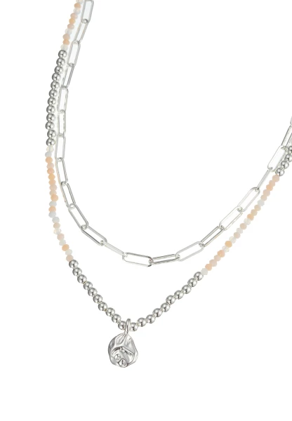 Leslii Kurze Kette Layering Glasperlen Beige Hotsell