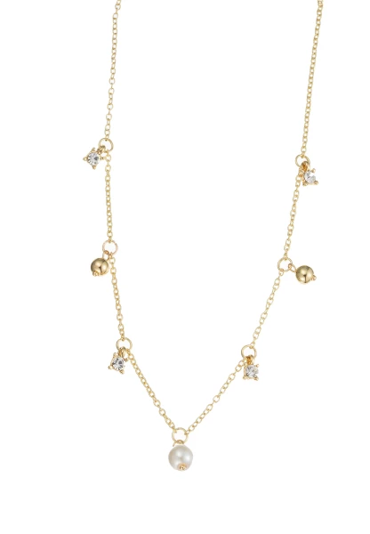 Leslii Kurze Kette Perle Kristall Gold Flash Sale