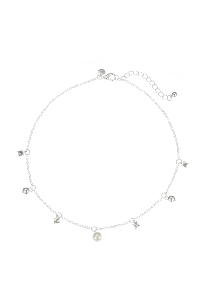 Leslii Kurze Kette Perle Kristall Silber Begrenztes Angebot