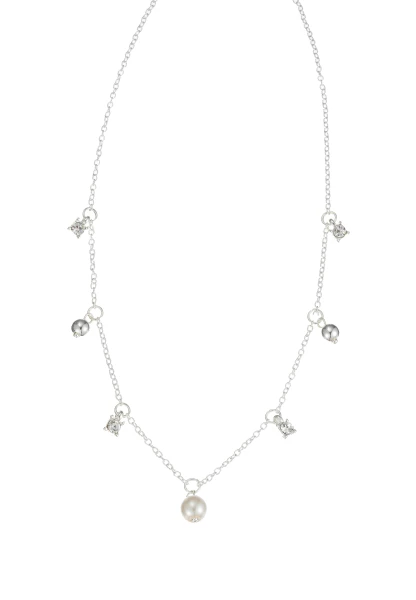 Leslii Kurze Kette Perle Kristall Silber Begrenztes Angebot