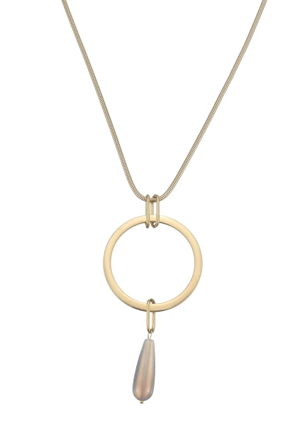 Leslii Lange Kette Ring Tropfen Edelstahl Gold Black Friday