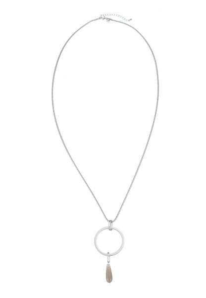 Leslii Lange Kette Ring Tropfen Edelstahl Silber Cyber Monday