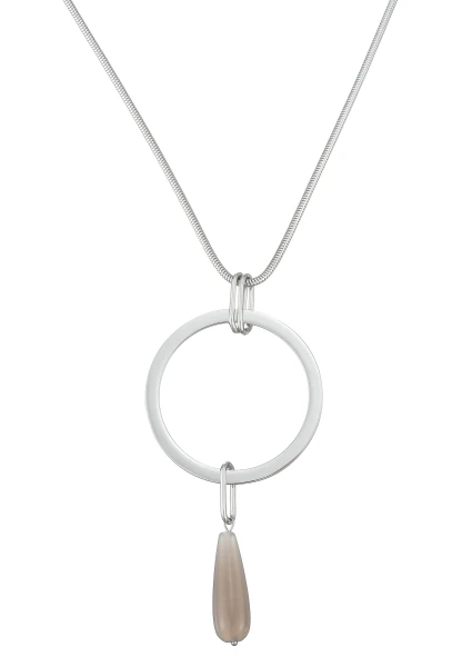 Leslii Lange Kette Ring Tropfen Edelstahl Silber Cyber Monday