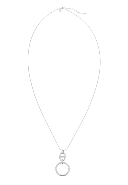 Leslii Lange Kette Ring Oval Edelstahl Silber Osterangebot