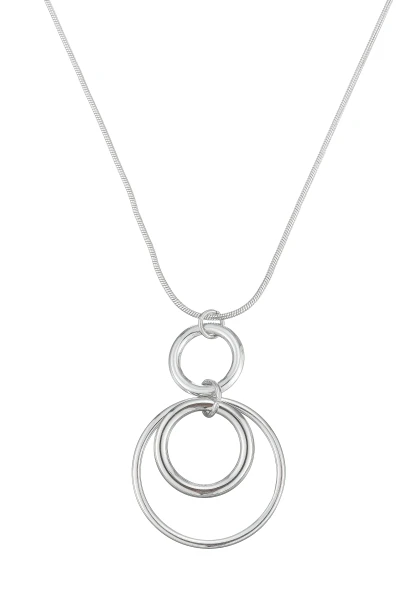 Leslii Lange Kette Ringe Edelstahl Silber Vatertagsangebot
