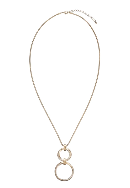 Leslii Lange Kette Glitzer Ringe Gold Valentinstagsangebot