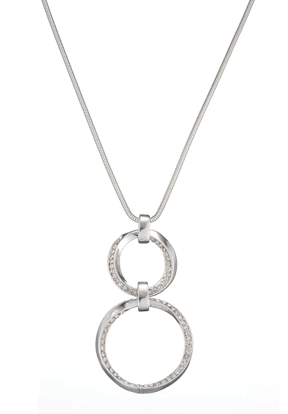 Leslii Lange Kette Glitzer Ringe Silber Jubiläumsangebot