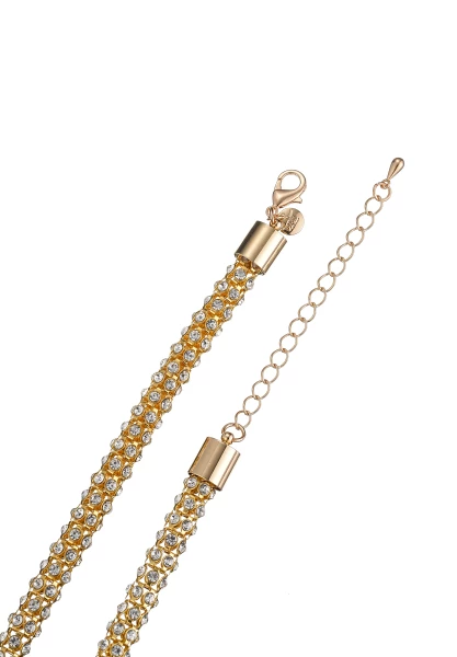 Leslii Kurze Halskette Glitzer Kristall in Gold Heißer Verkauf