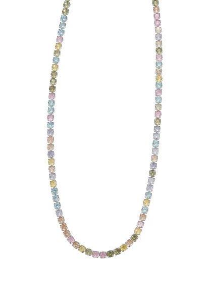 Leslii kurze Halskette Stainless Kristall versilbert Rainbow Zeitlich begrenztes Angebot