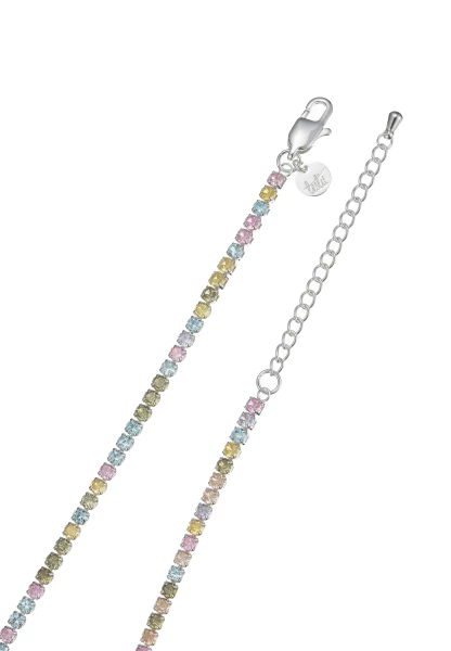 Leslii kurze Halskette Stainless Kristall versilbert Rainbow Zeitlich begrenztes Angebot