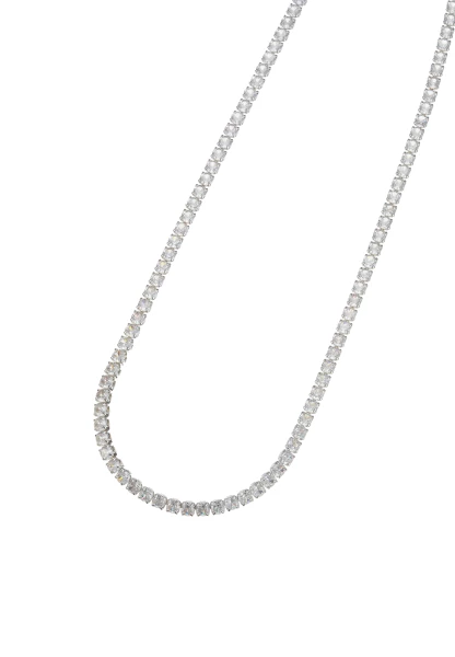 Leslii kurze Halskette Stainless Kristall versilbert in Silber/Weiß Exklusive Angebote