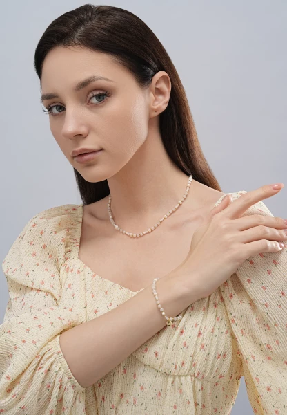 Leslii kurze Halskette Stainless Pearls in Weiß Große Rabatte